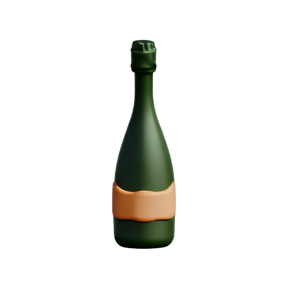 champagne 3d tolkning ikon illustration png