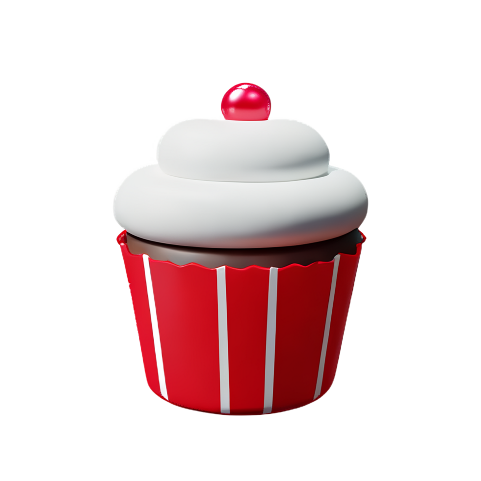 cupcake 3d rendering icon illustration png