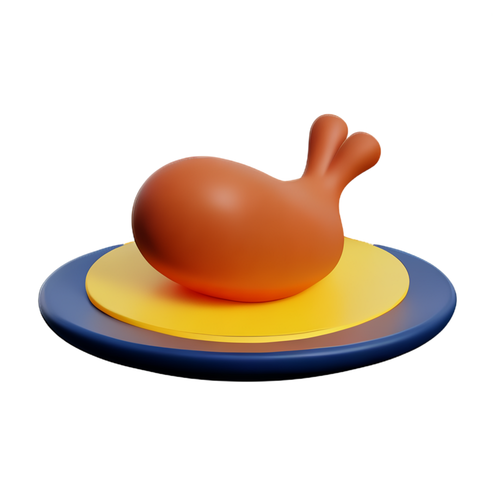 fried chicken 3d rendering icon illustration png