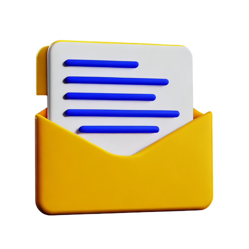 email 3d rendering icon illustration png