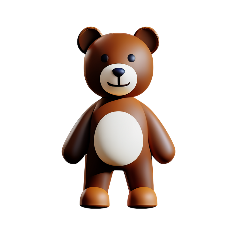 teddy bear 3d rendering icon illustration png