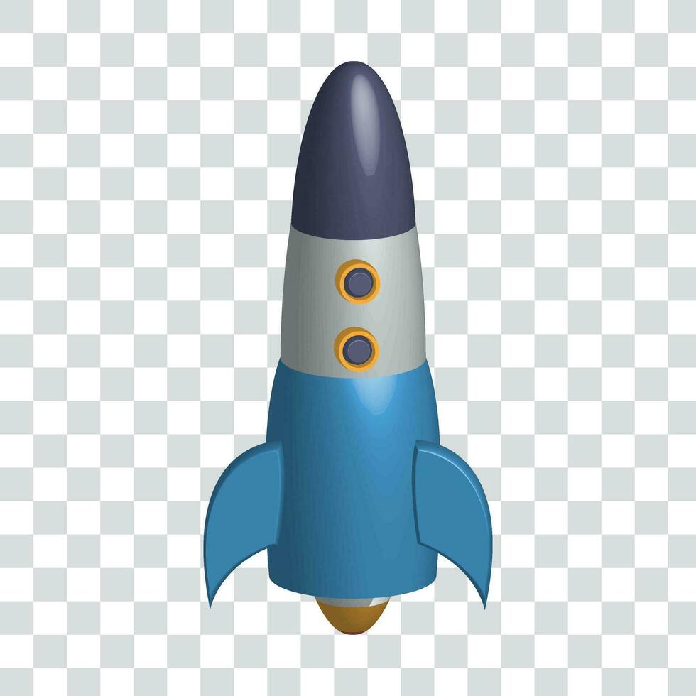 3d estilo astronave cohete espacio negocio concepto vector ilustración