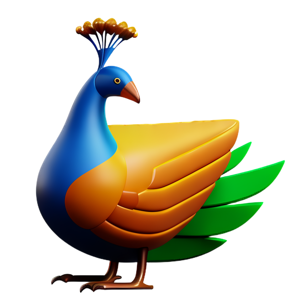 peacock 3d rendering icon illustration png