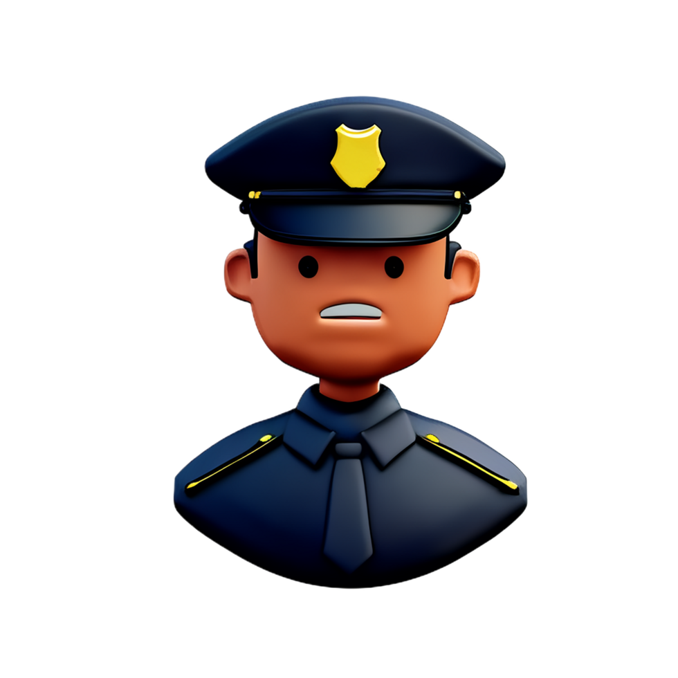 polícia face 3d Renderização ícone ilustração png