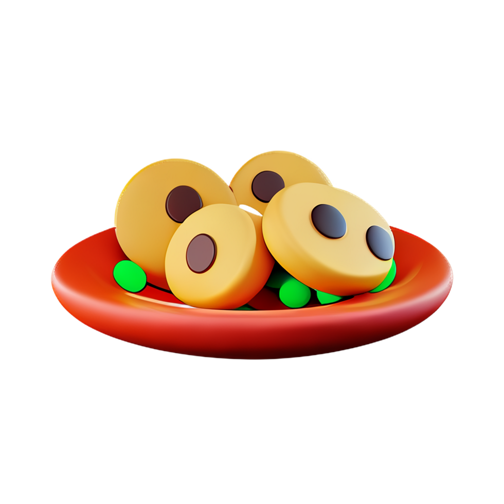 koekjes 3d renderen icoon illustratie png