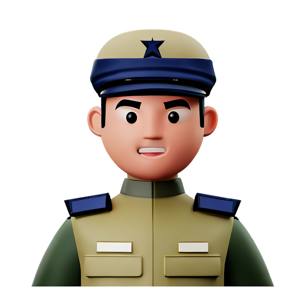 soldado face 3d Renderização ícone ilustração png