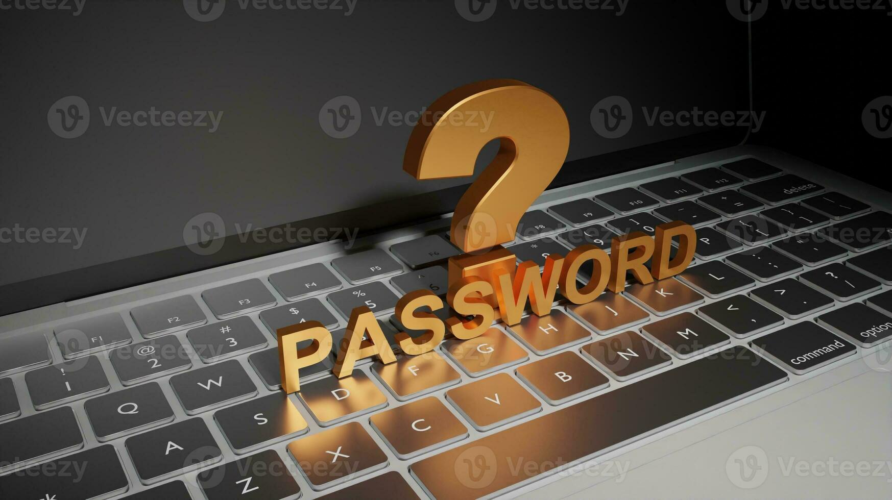 Question and password concept on keyboard technology wallpaper background photo