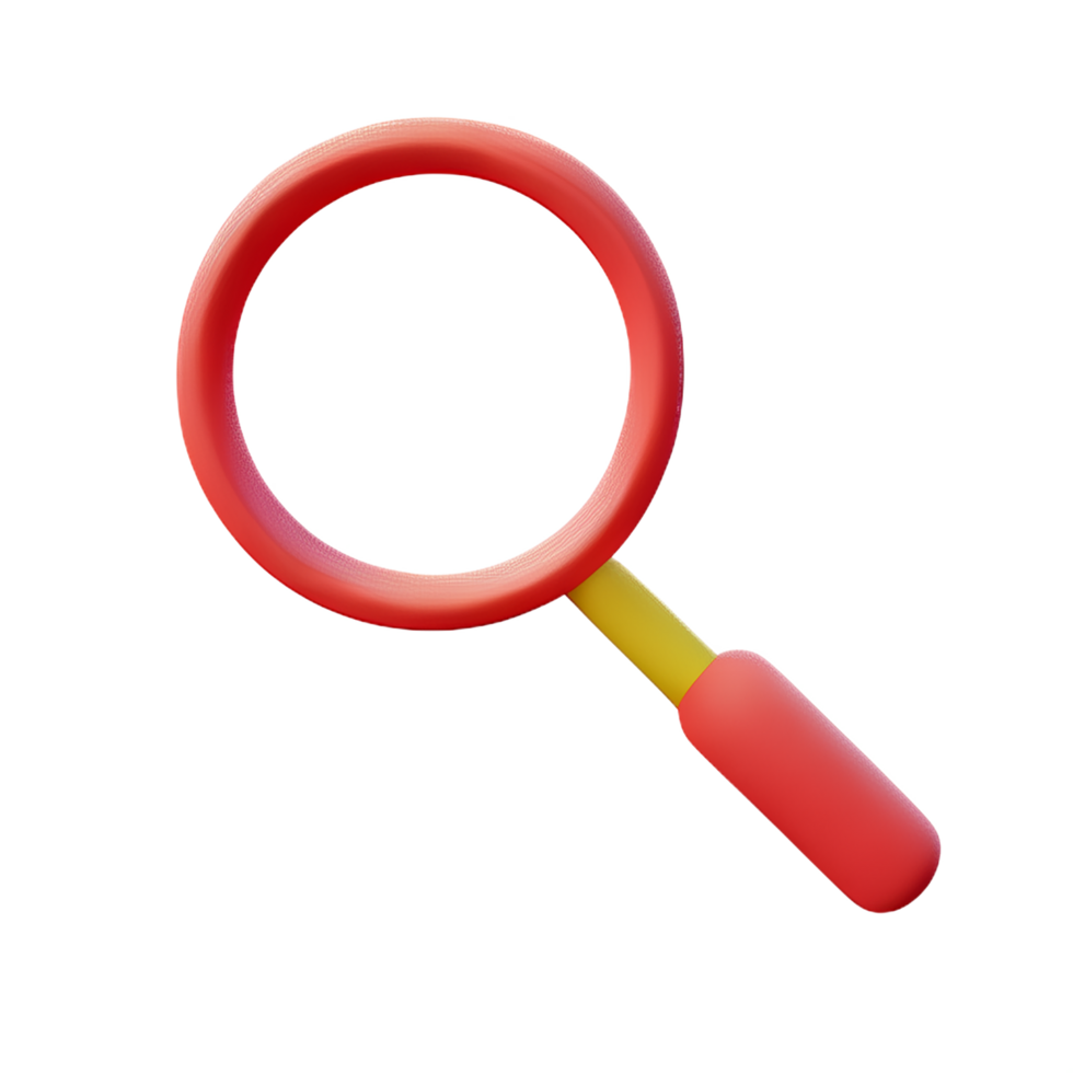 magnifying glass 3d rendering icon illustration png