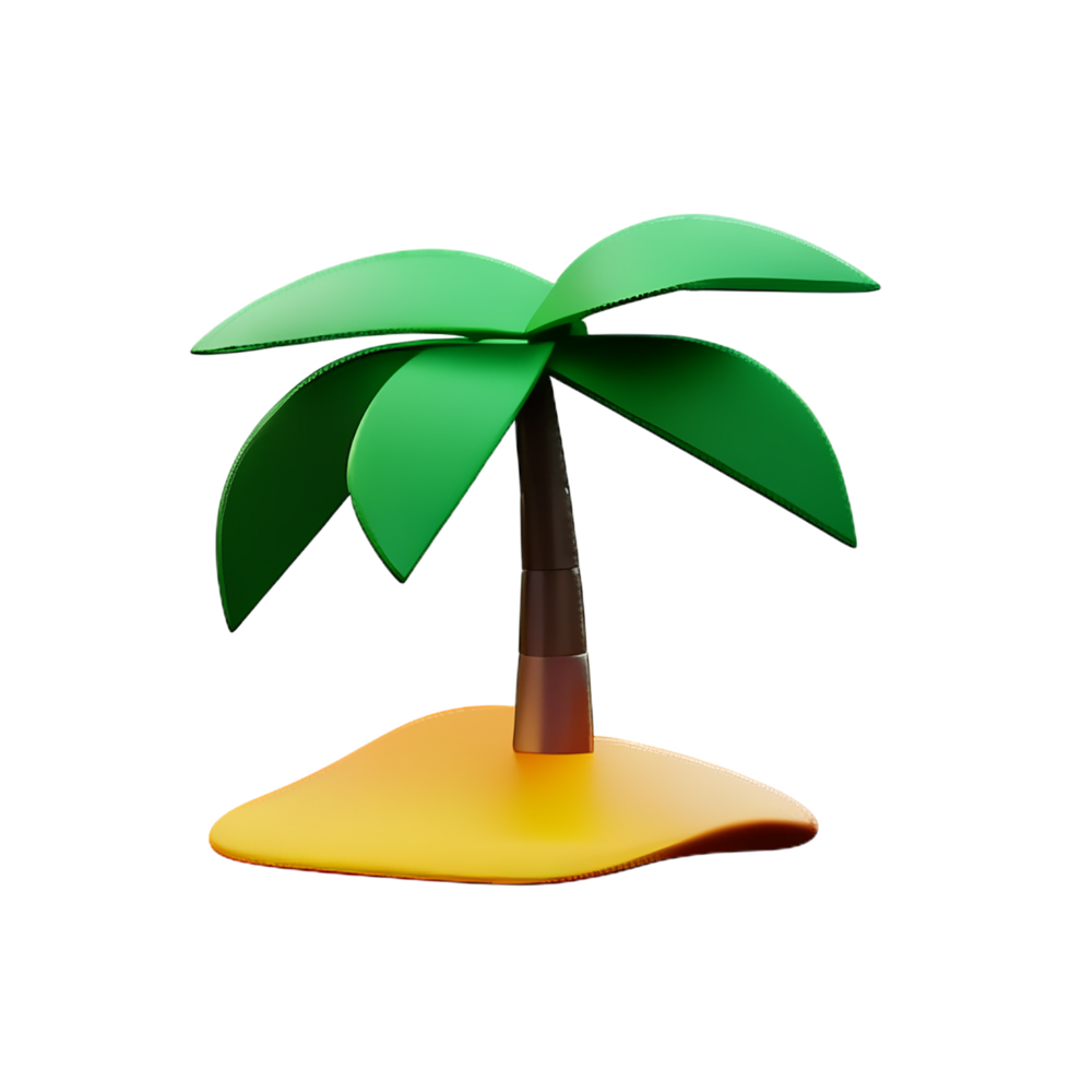 tropical 3d rendering icon illustration png