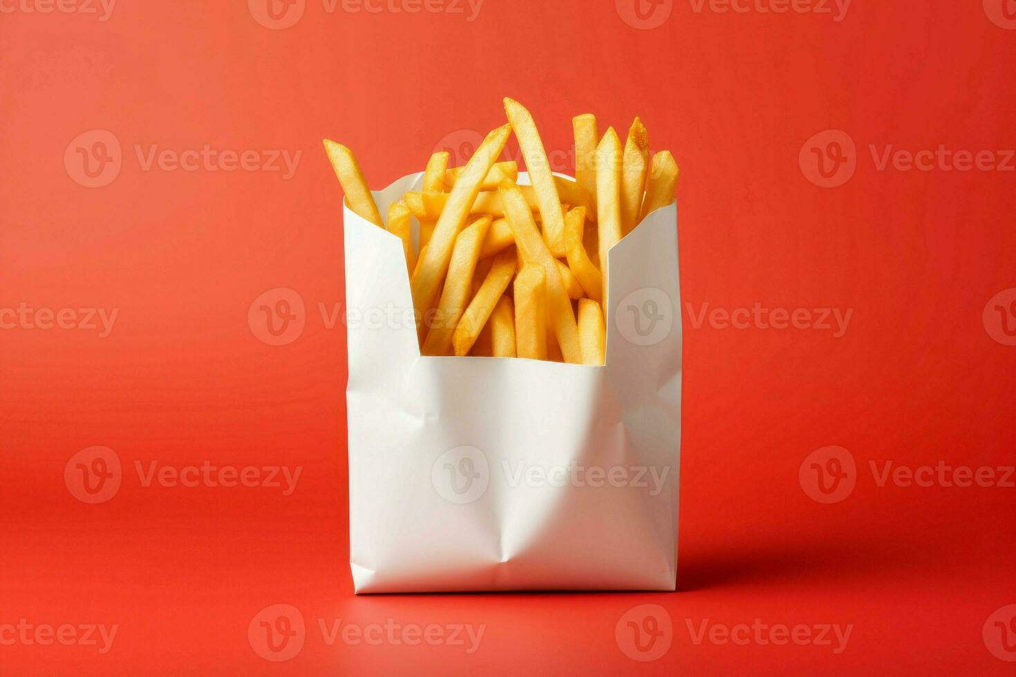 Paper bag of fast food photo. Generate Ai photo