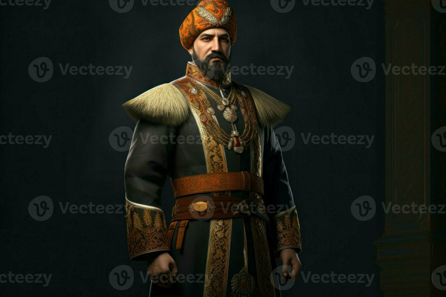 Ottoman uniform guard. Generate Ai photo