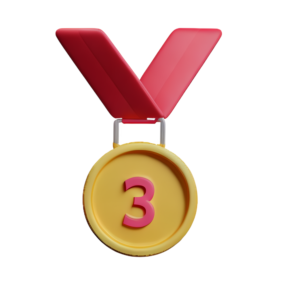 medal 3d rendering icon illustration png