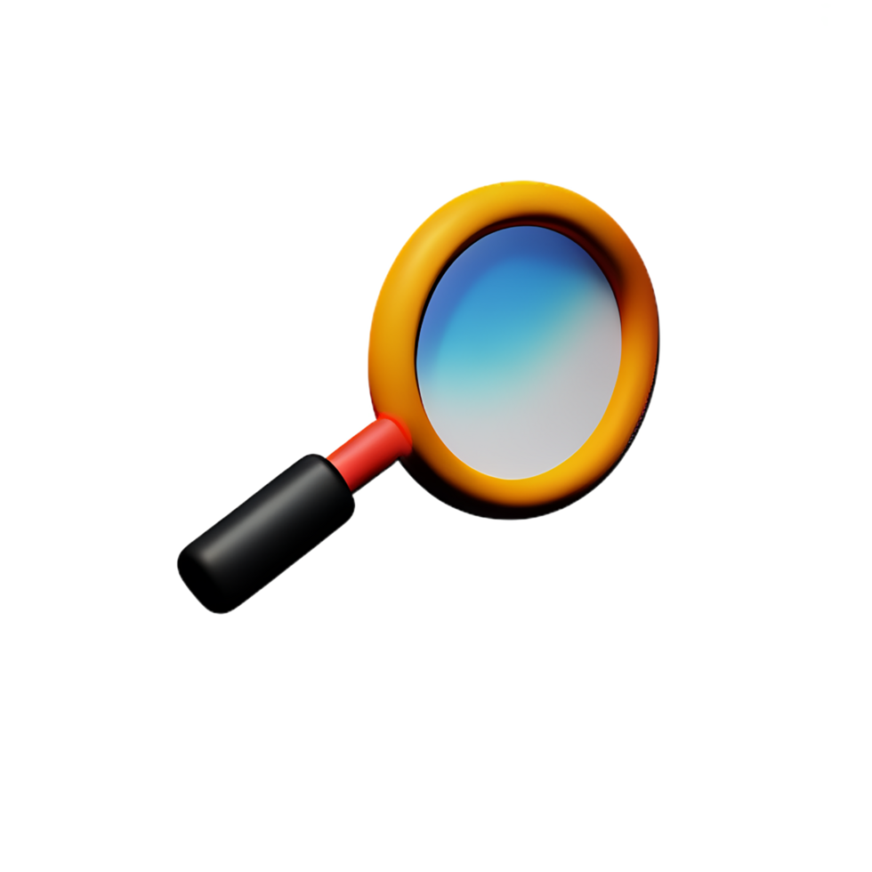magnifying glass 3d rendering icon illustration png