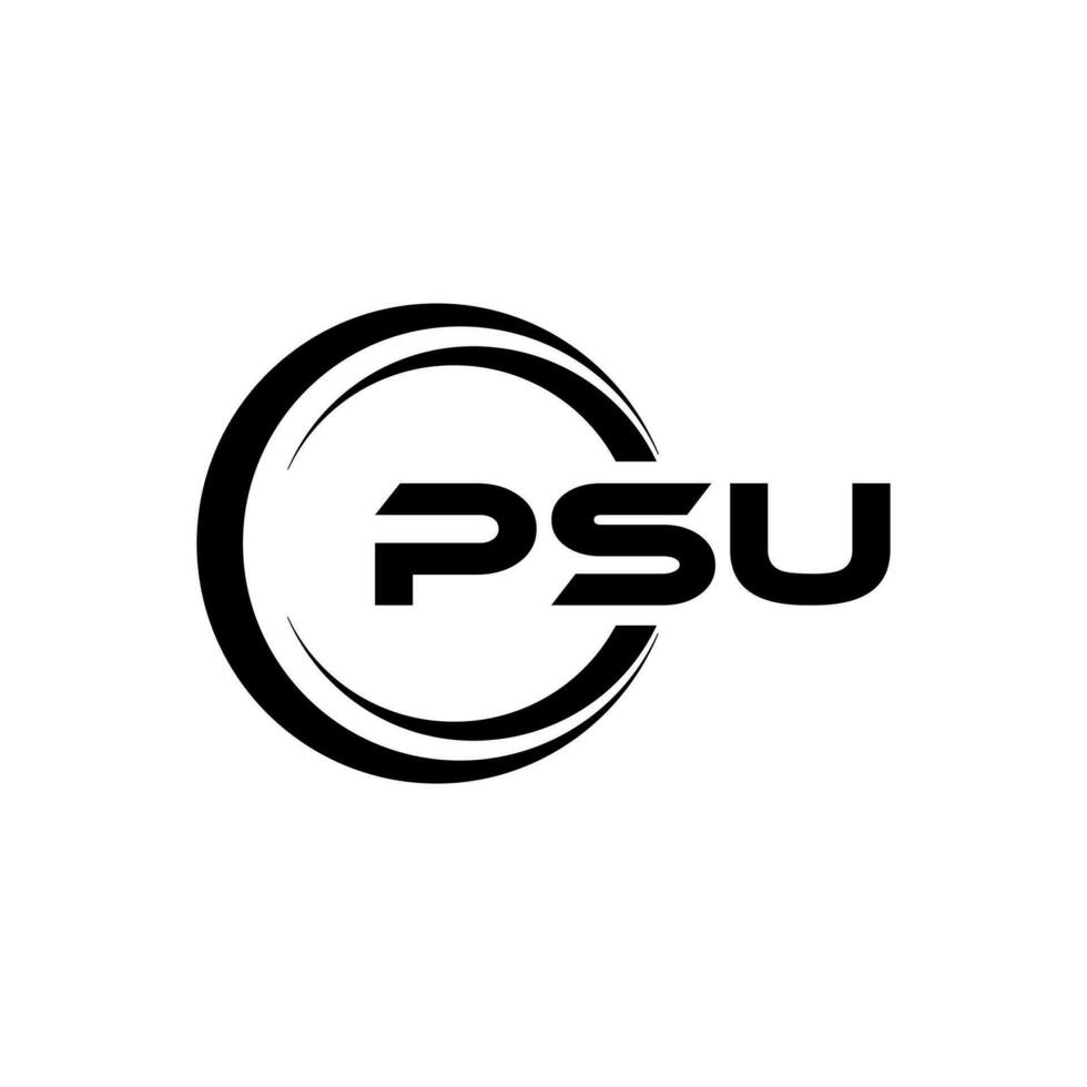 PSU Letter Logo Design, Inspiration for a Unique Identity. Modern Elegance and Creative Design. Watermark Your Success with the Striking this Logo. vector