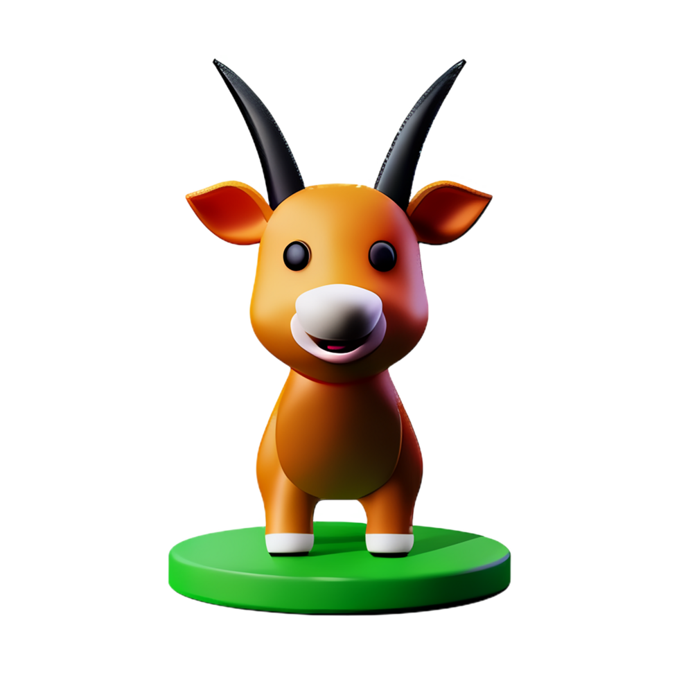 goat 3d rendering icon illustration png