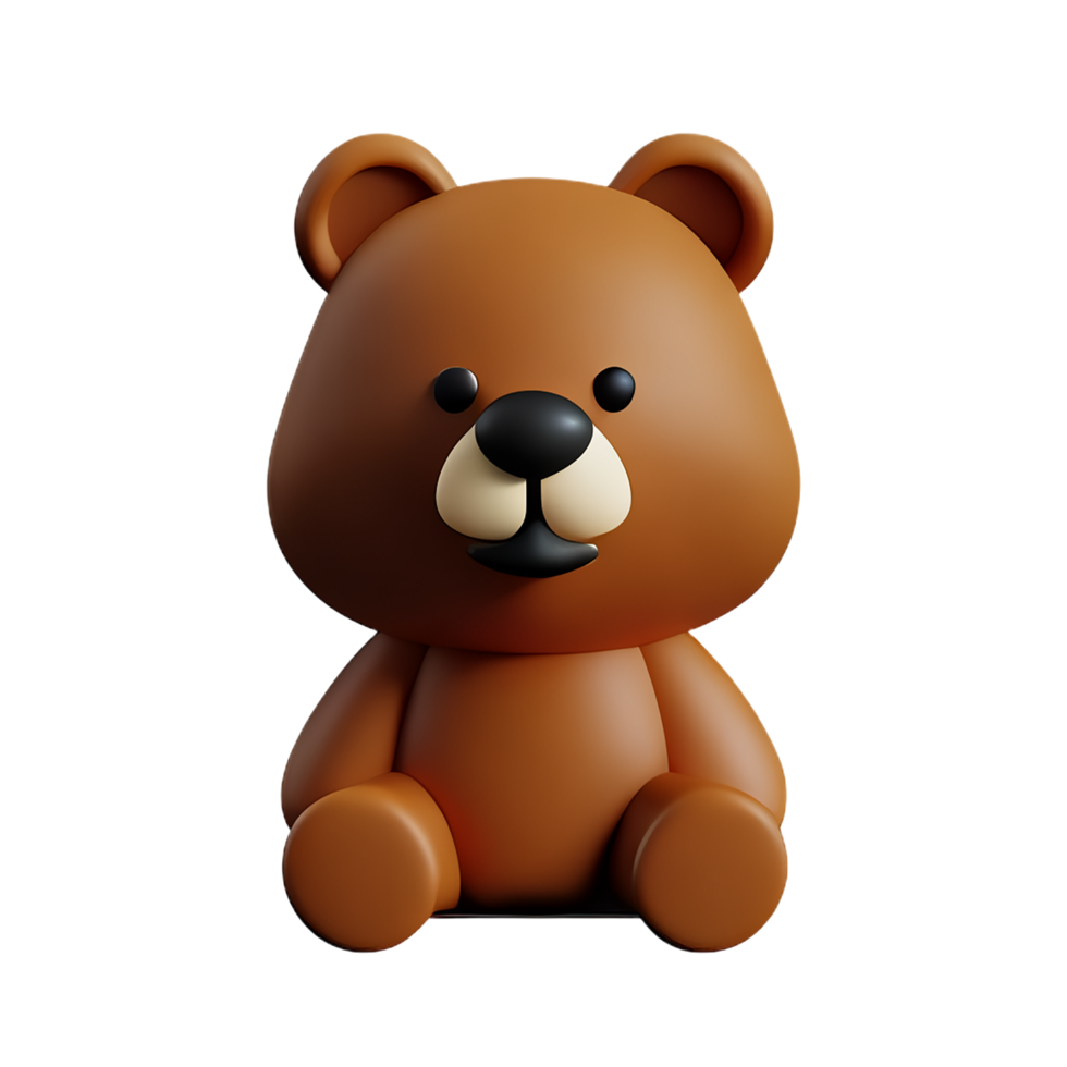 teddy bear 3d rendering icon illustration png