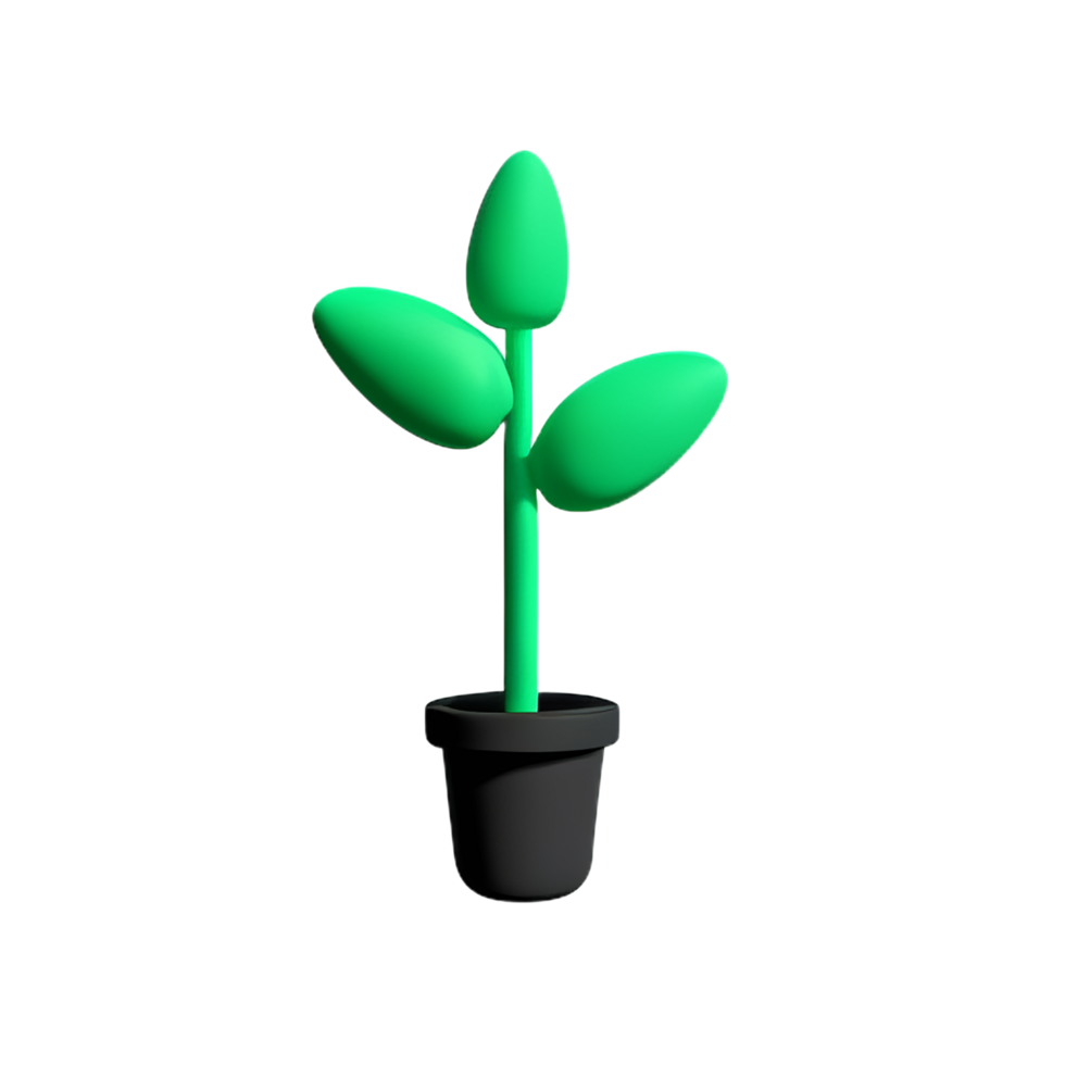 plant 3d icon illustration png