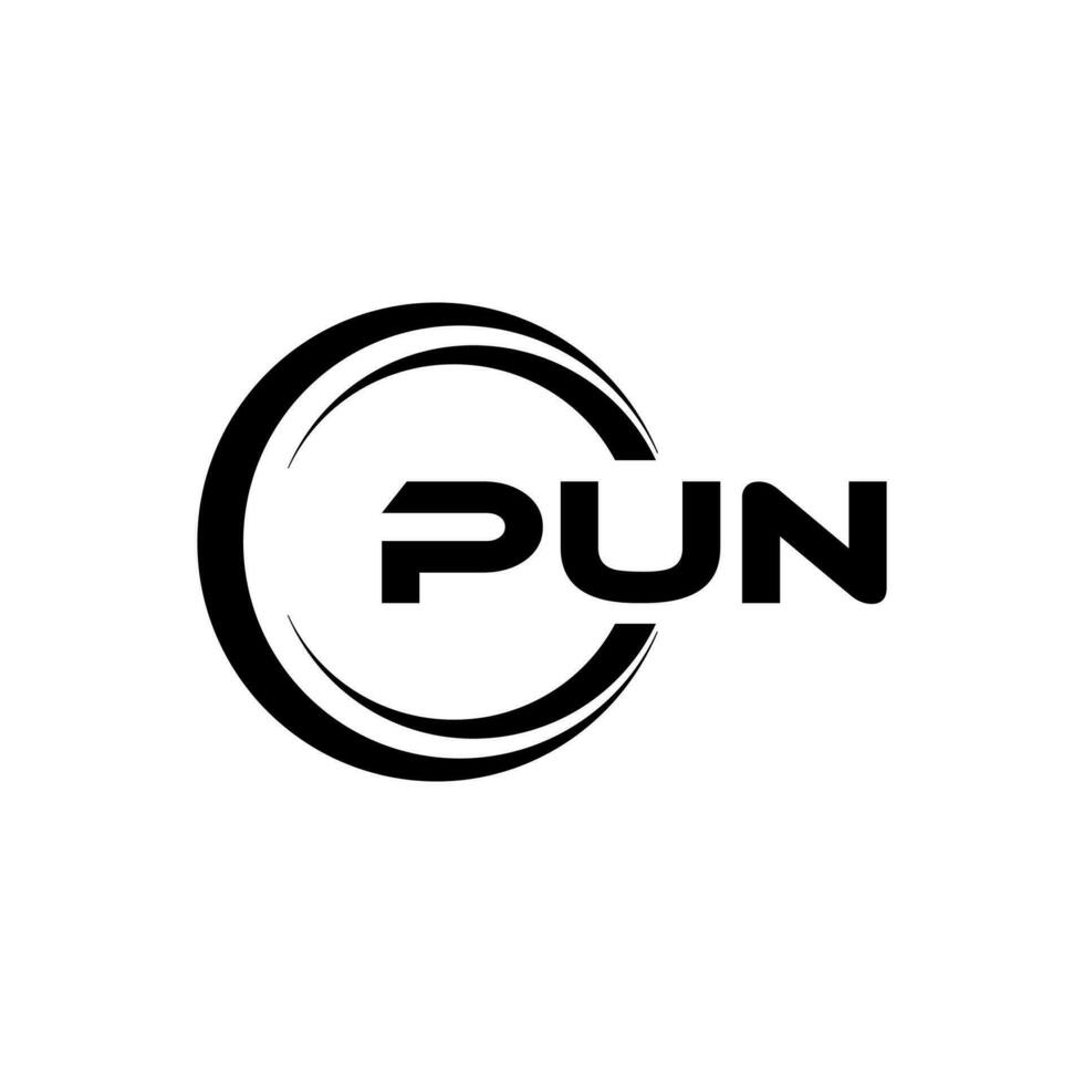 PUN Letter Logo Design, Inspiration for a Unique Identity. Modern Elegance and Creative Design. Watermark Your Success with the Striking this Logo. vector