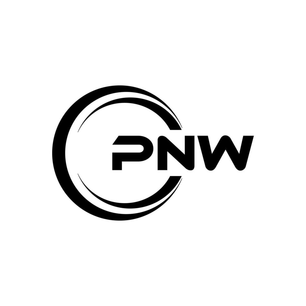pnw letra logo diseño, inspiración para un único identidad. moderno elegancia y creativo diseño. filigrana tu éxito con el sorprendentes esta logo. vector