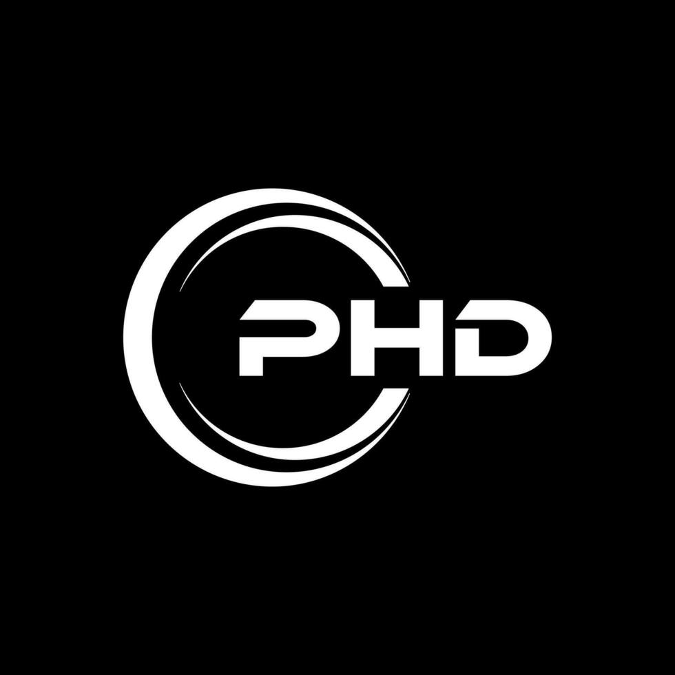 PHD Letter Logo Design, Inspiration for a Unique Identity. Modern Elegance and Creative Design. Watermark Your Success with the Striking this Logo. vector