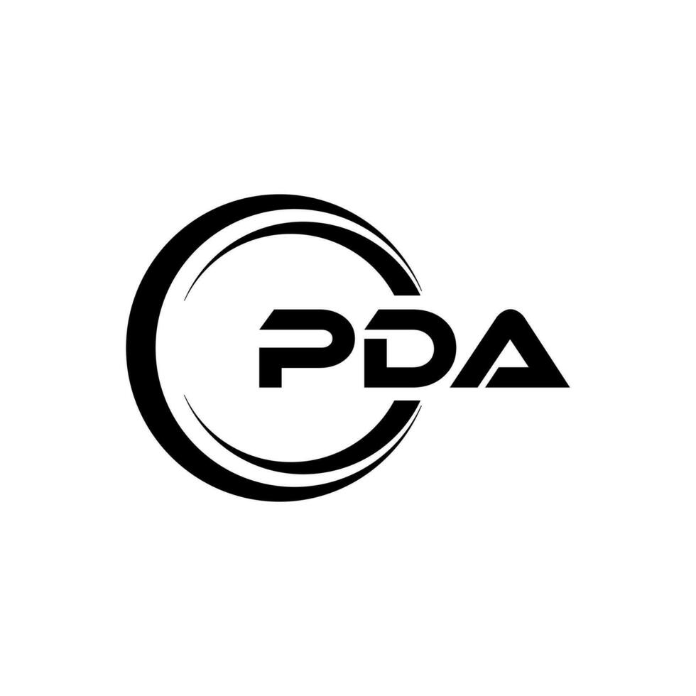 pda letra logo diseño, inspiración para un único identidad. moderno elegancia y creativo diseño. filigrana tu éxito con el sorprendentes esta logo. vector