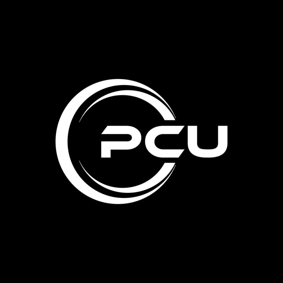 PCU Letter Logo Design, Inspiration for a Unique Identity. Modern Elegance and Creative Design. Watermark Your Success with the Striking this Logo. vector