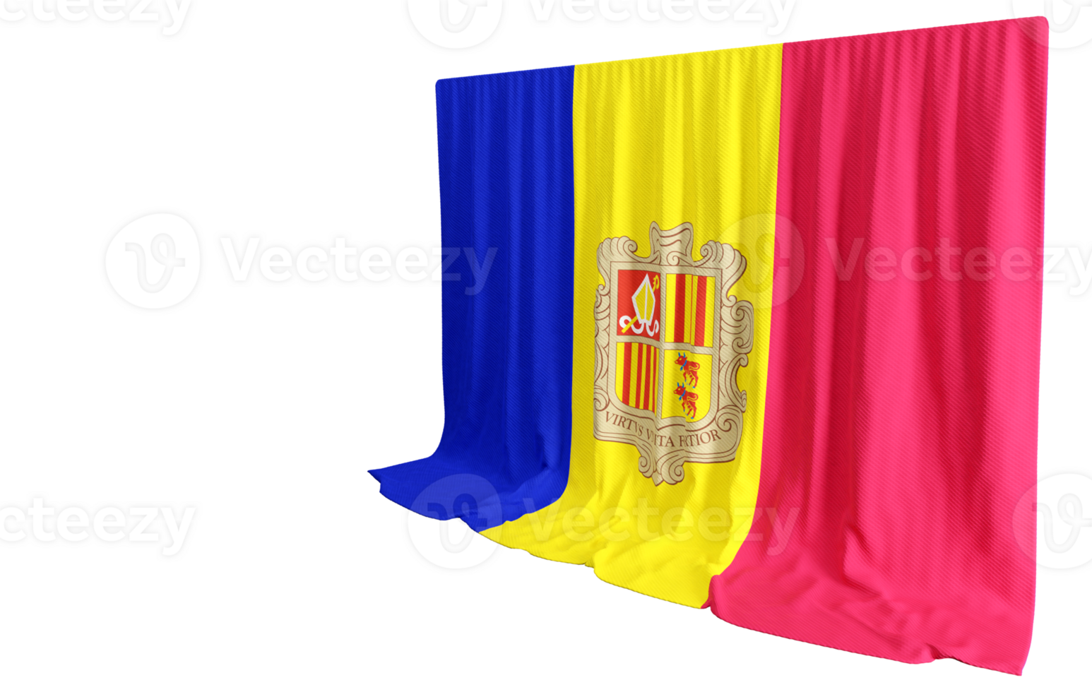 3D render flag of Andorra png