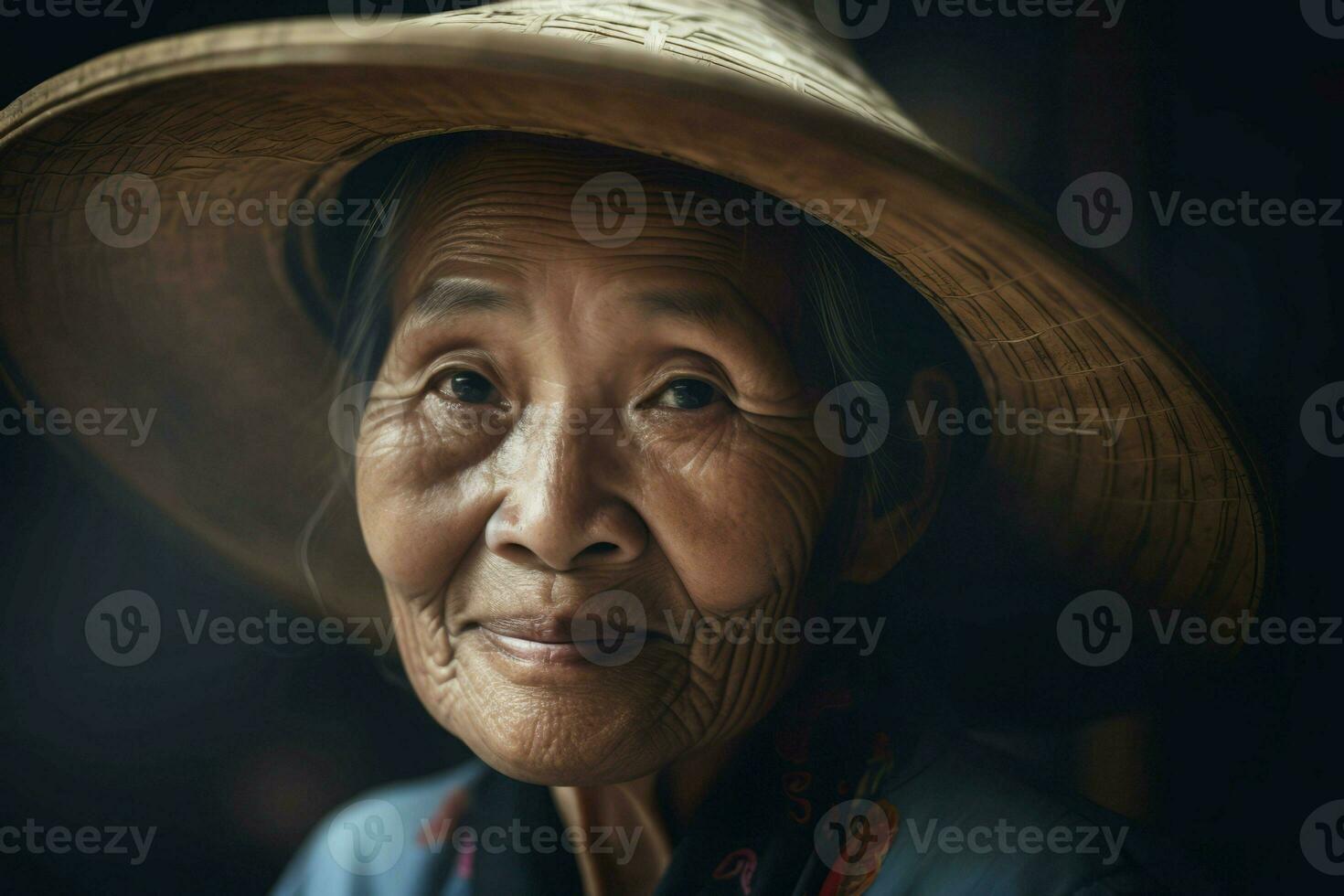 Asian woman farmer. Generate Ai photo