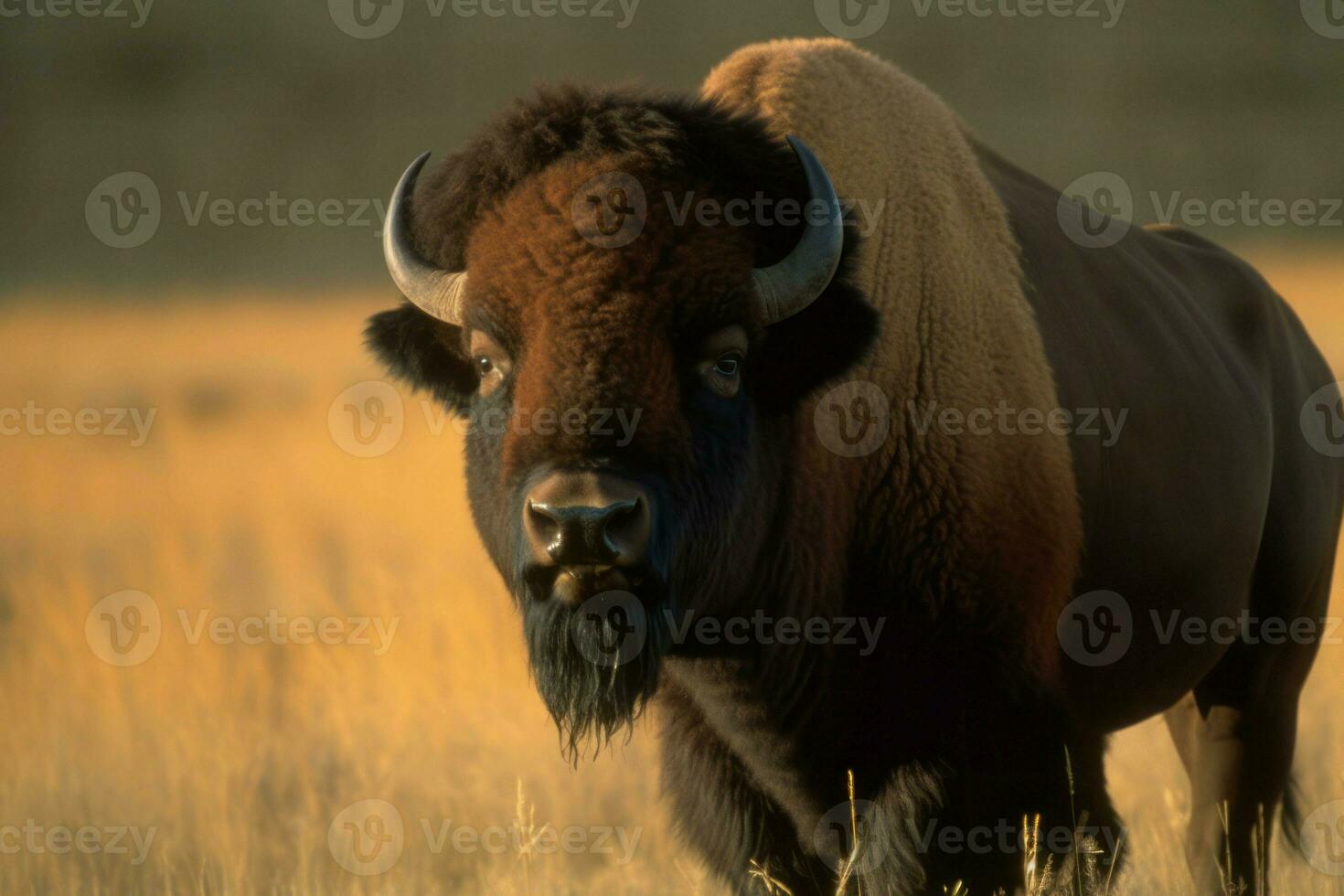 American bison. Generate Ai photo