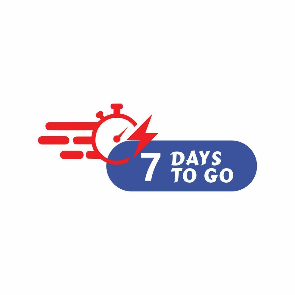 7 Days to go vector
