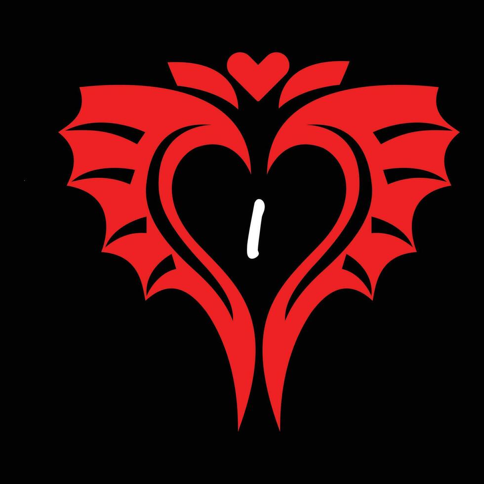 Red  love and alphabet I vector