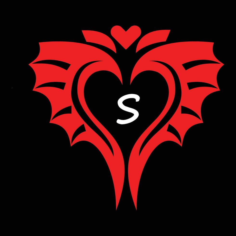 Red  love and alphabet S vector