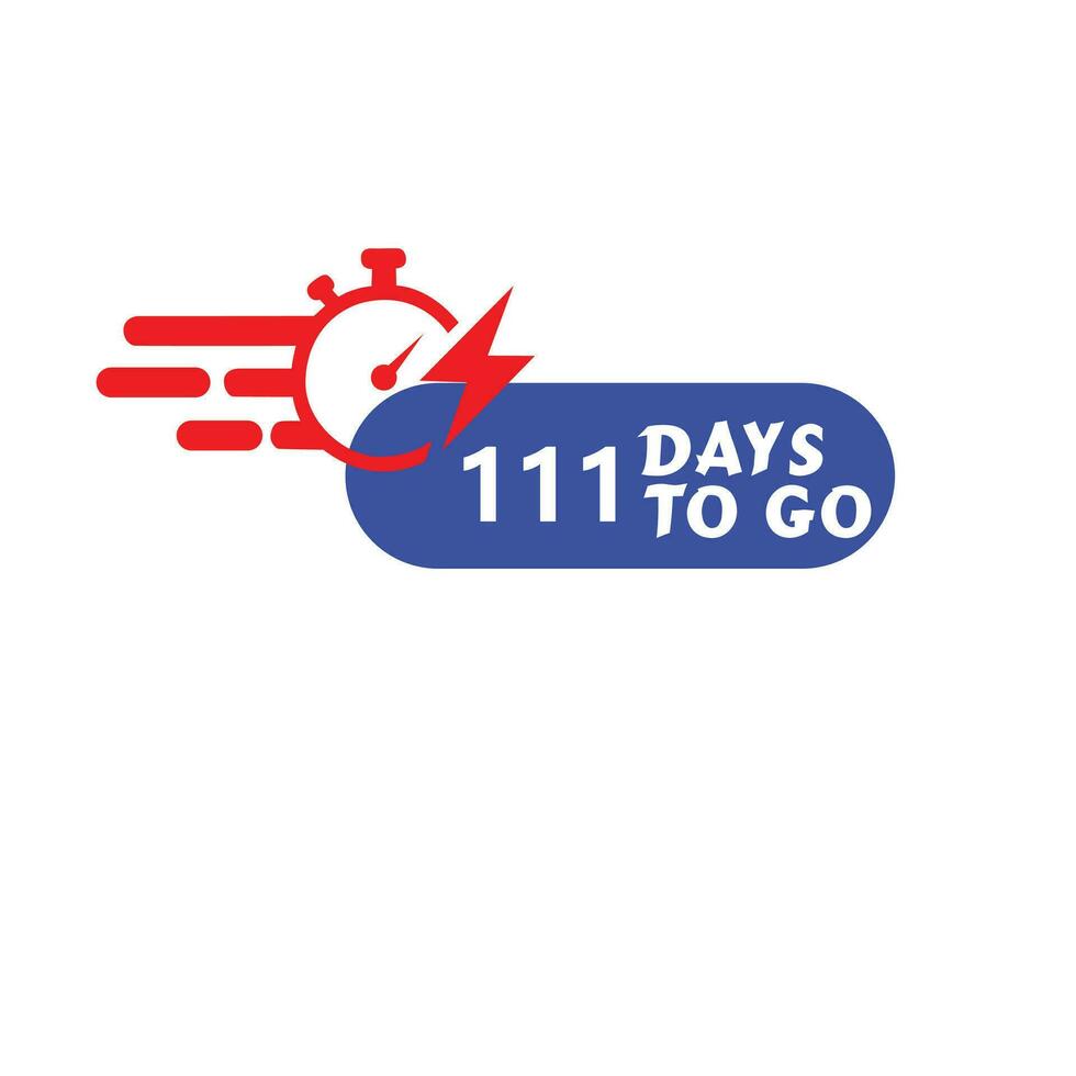 111 Days to go vector