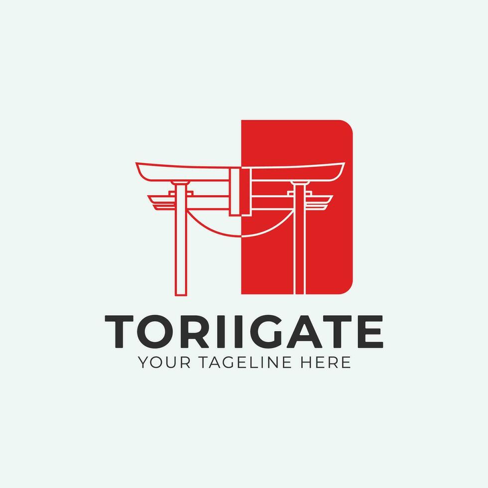 Torii gate logo icon vector design, traditional gate image illustration design.