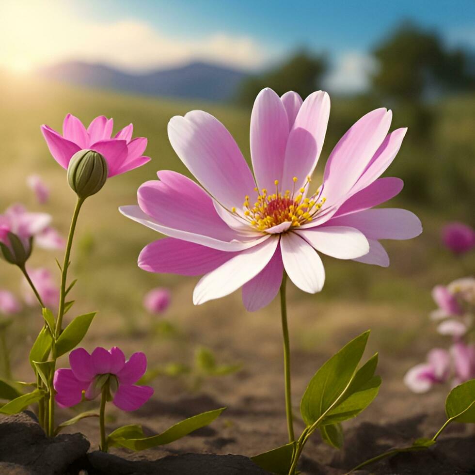 beautiful Rambling flower with nice background. photo