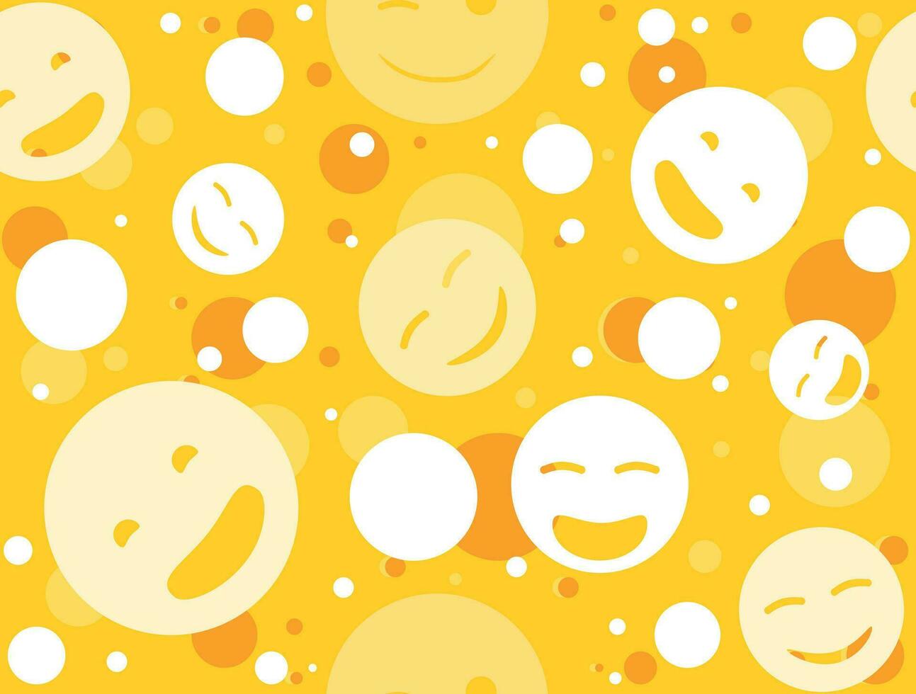 Seamless yellow pattern with smiling emoticons. Seamless background vector