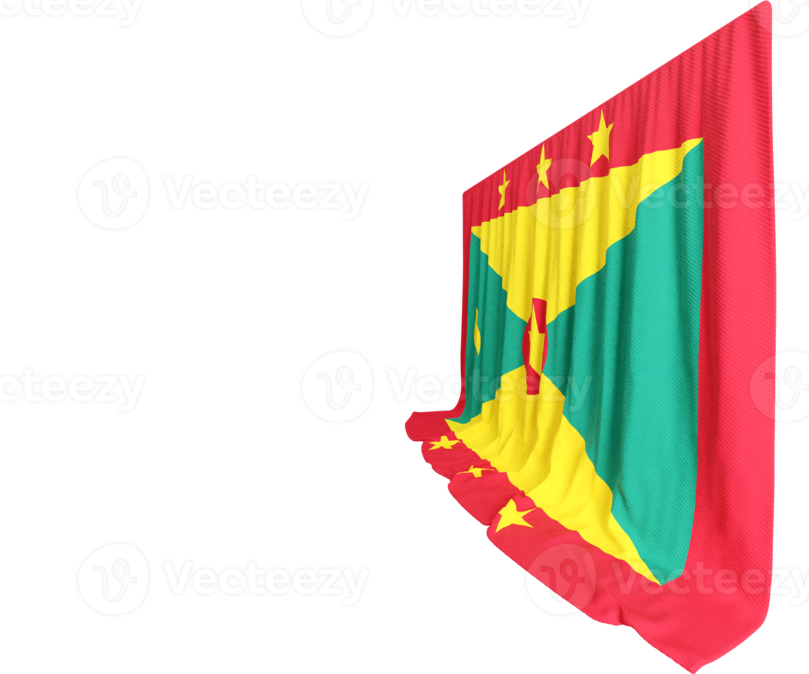 Grenada Flag Curtain in 3D Rendering Celebrating Timeless Culture png