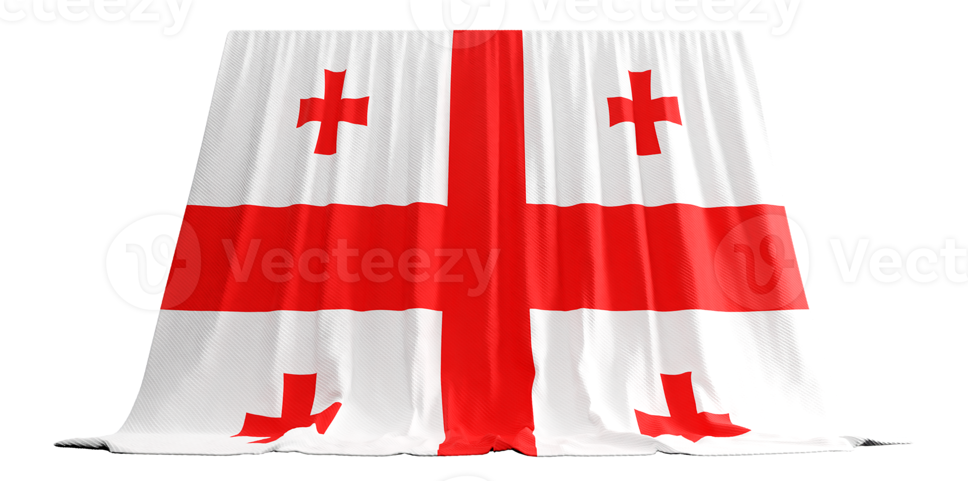 Georgian Flag Curtain in 3D Rendering Celebrating Georgia's Rich Heritage png