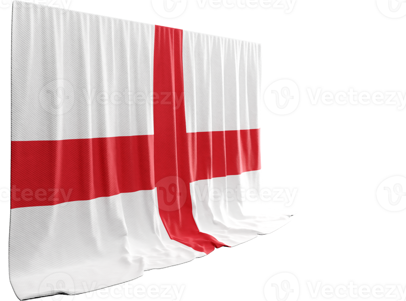 English Flag Curtain in 3D Rendering Celebrating English Heritage png