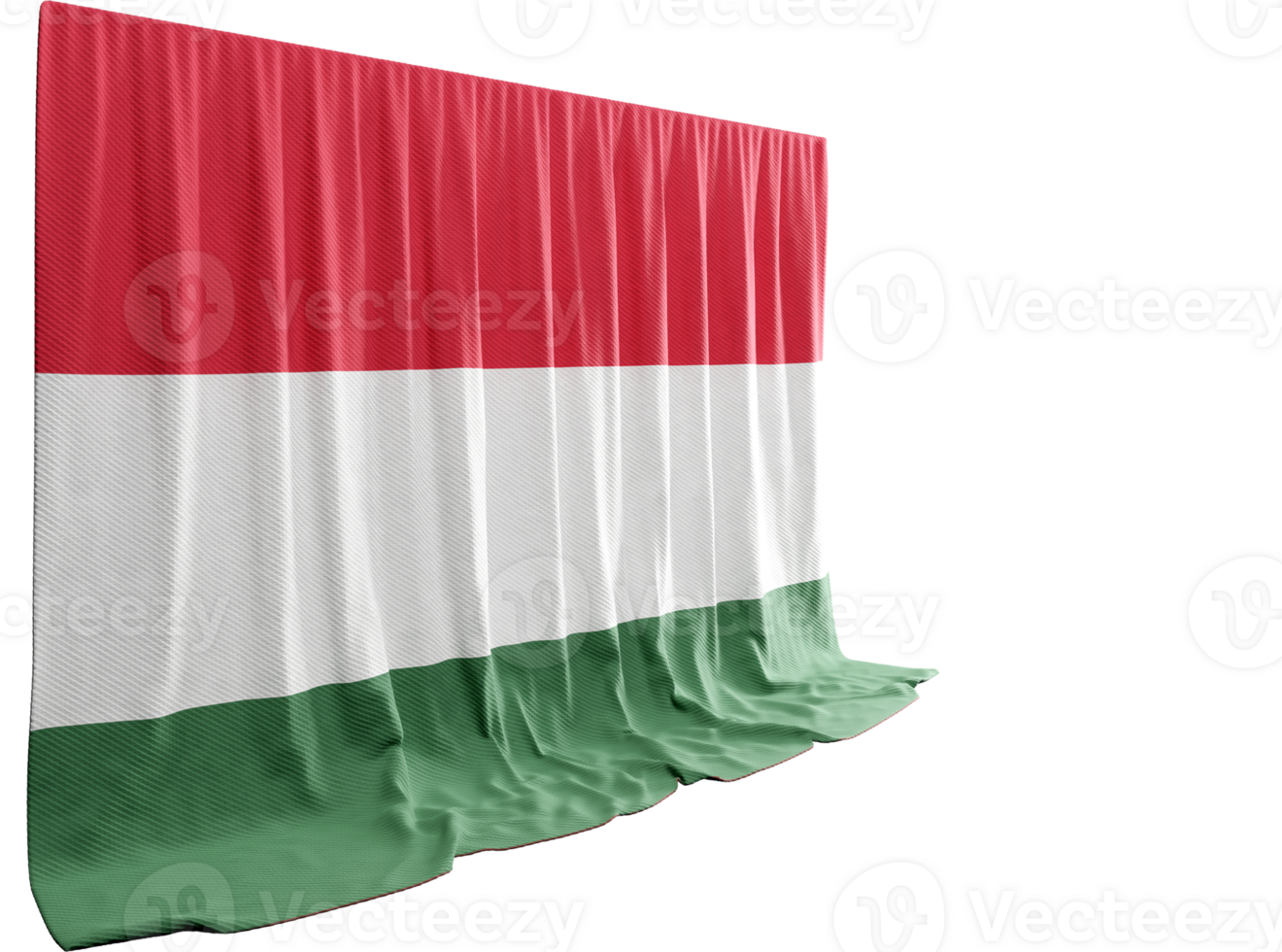 Hungarian Flag Curtain in 3D Rendering Hungary's Rich Heritage png