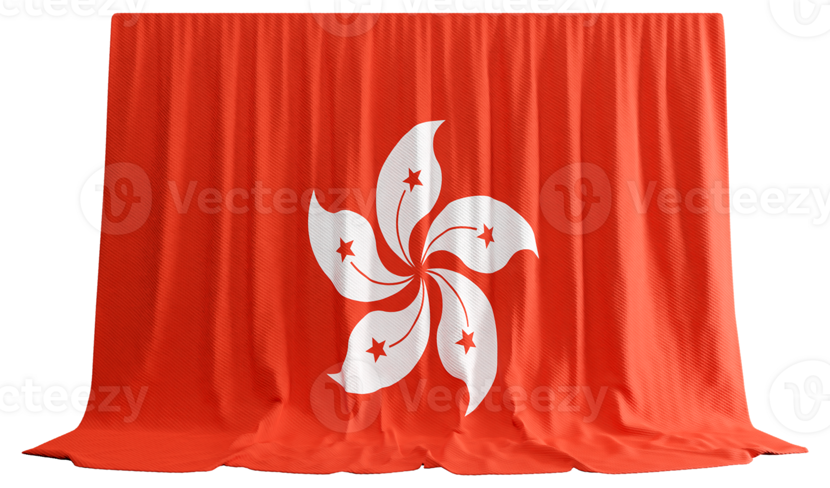 Kantonesisch Flagge Vorhang im 3d Rendern reflektieren Hong Kongs Geist png