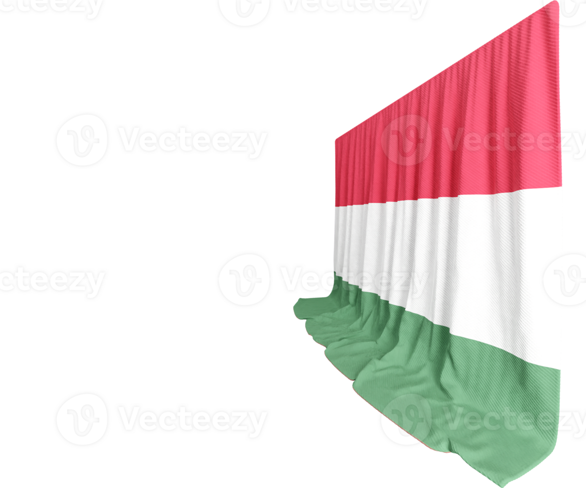 Hungarian Flag Curtain in 3D Rendering Hungary's Rich Heritage png