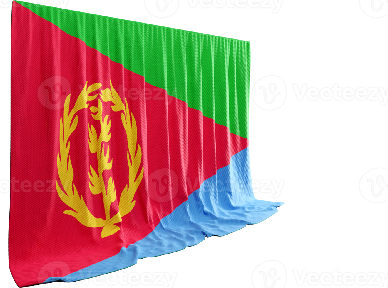 Eritrean Flag Curtain in 3D Rendering Eritrea's Rich History png