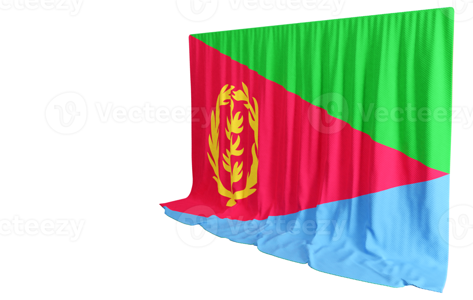 Eritrean Flag Curtain in 3D Rendering Eritrea's Rich History png