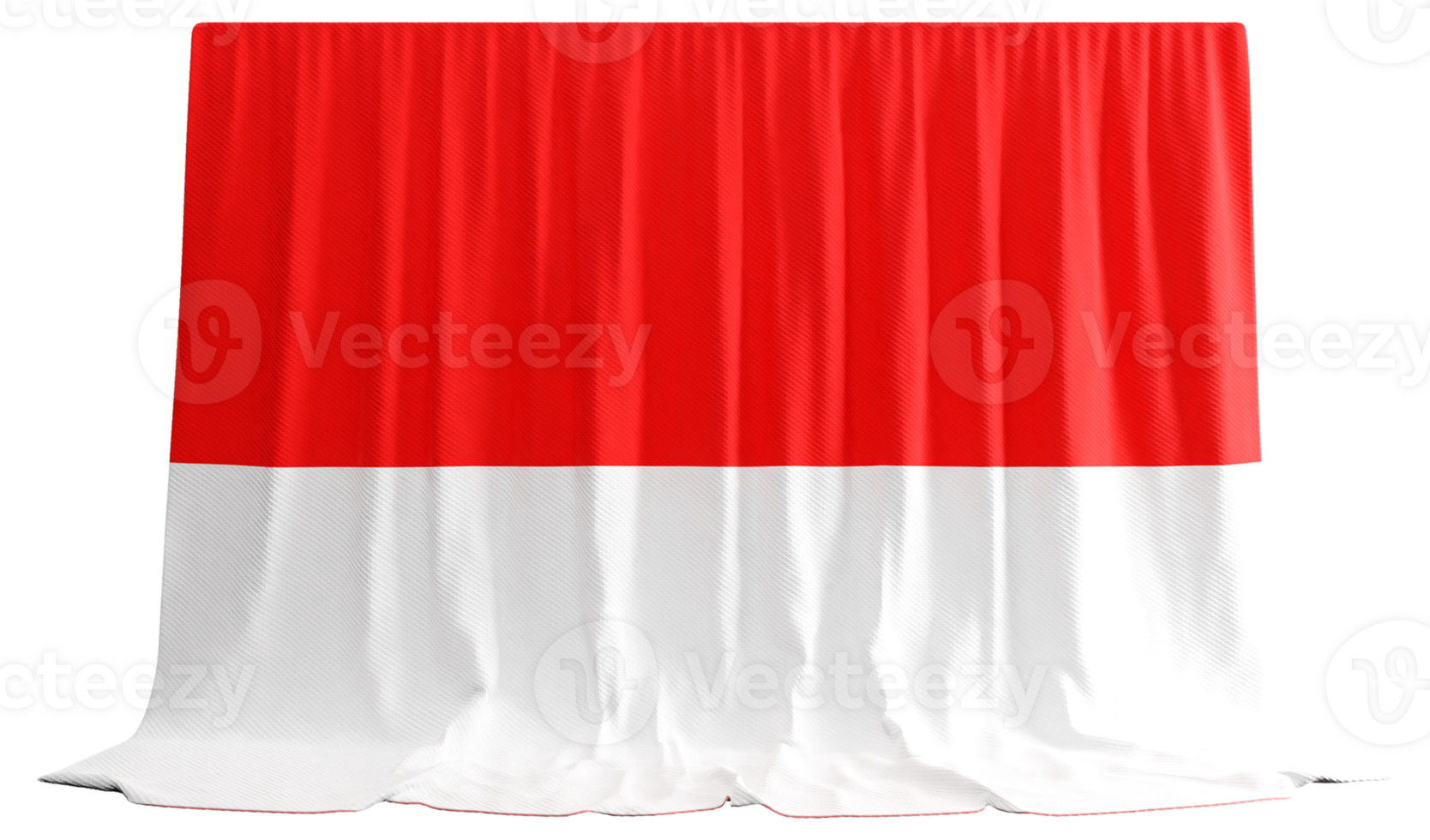 Indonesisch vlag gordijn in 3d renderen Indonesië's cultureel verscheidenheid png