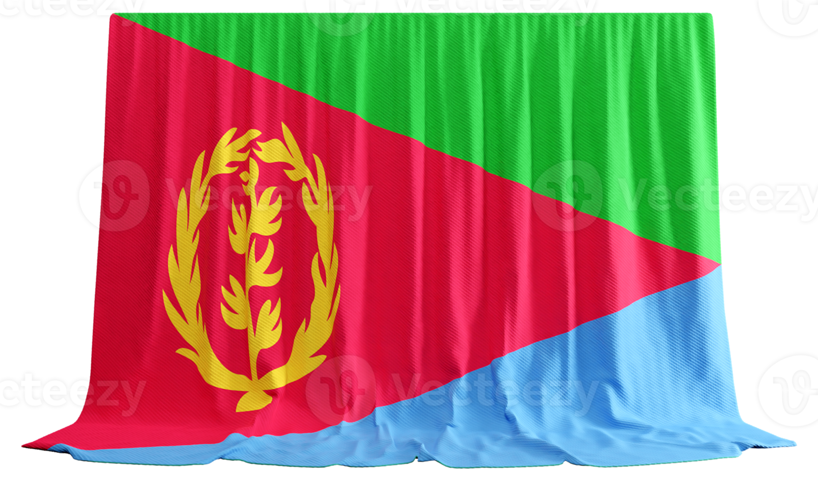 Eritrean Flag Curtain in 3D Rendering Eritrea's Rich History png