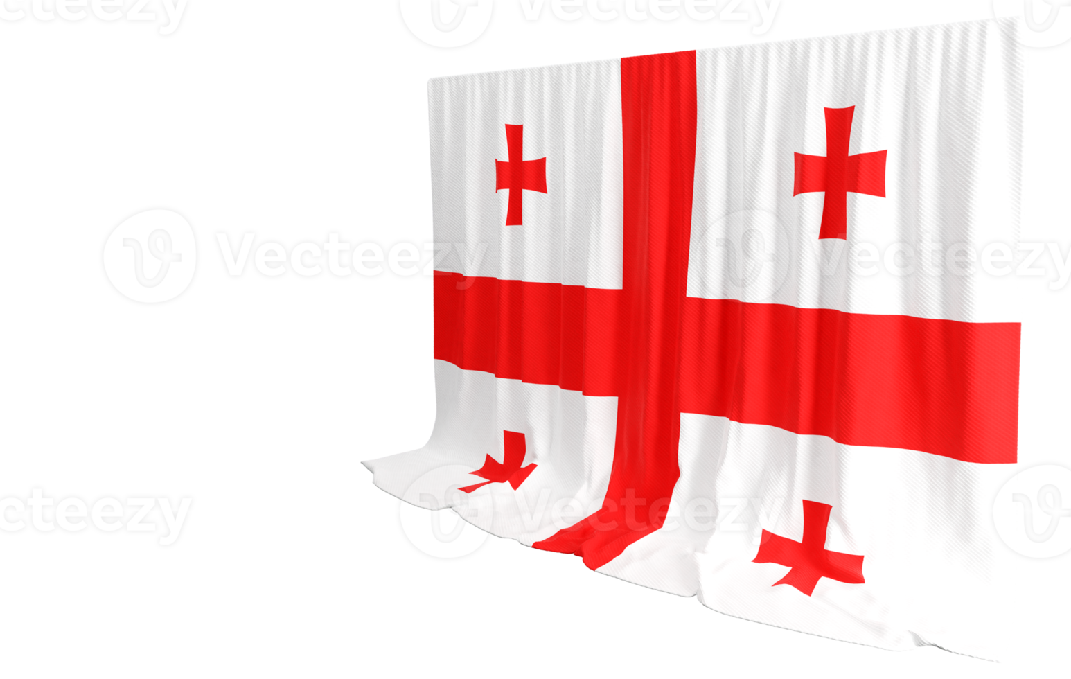 Georgian Flag Curtain in 3D Rendering Celebrating Georgia's Rich Heritage png