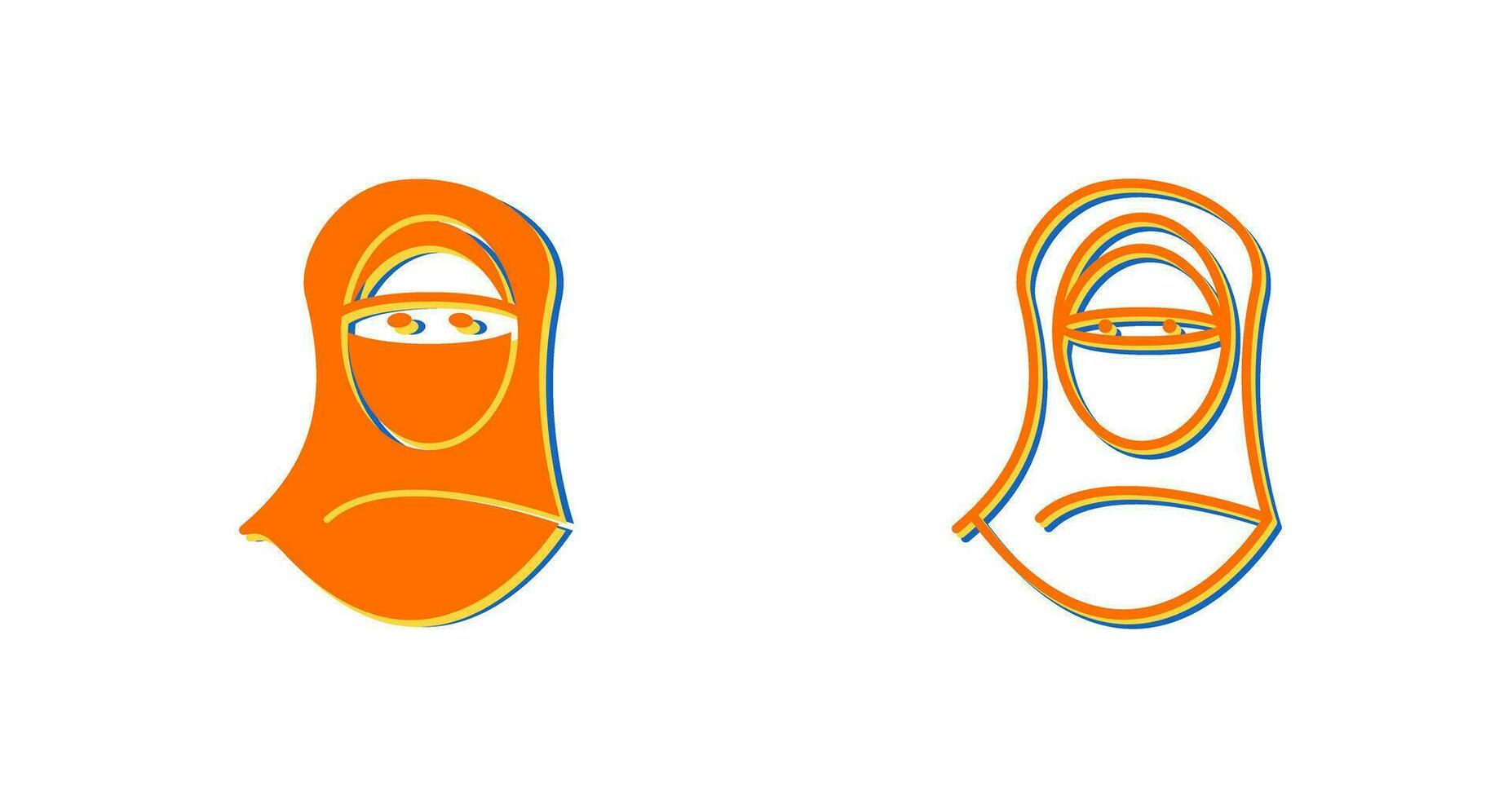 mujer con icono de vector de niqab