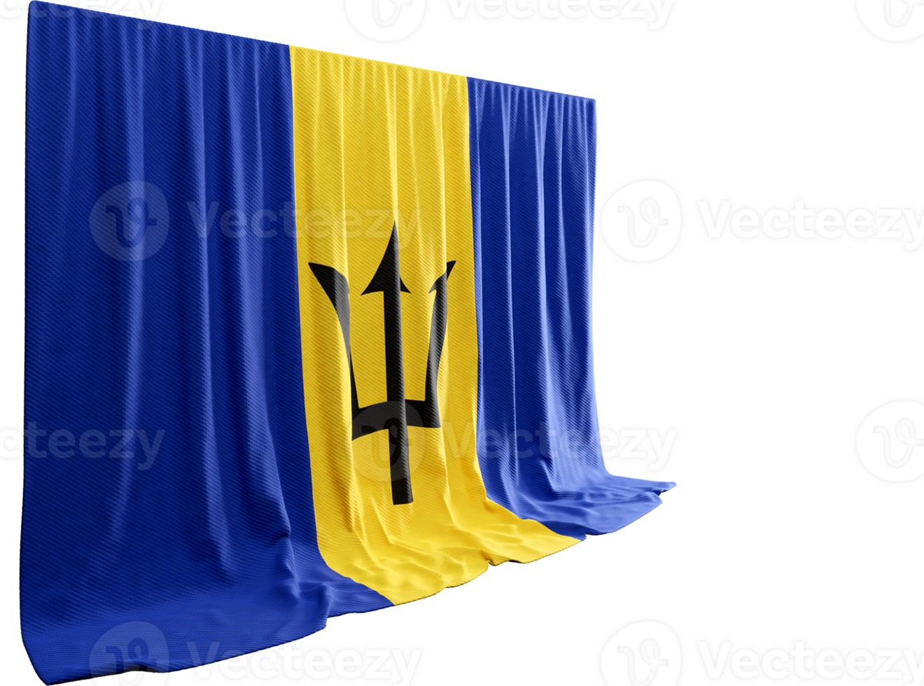 3D rendered flag of barbados png