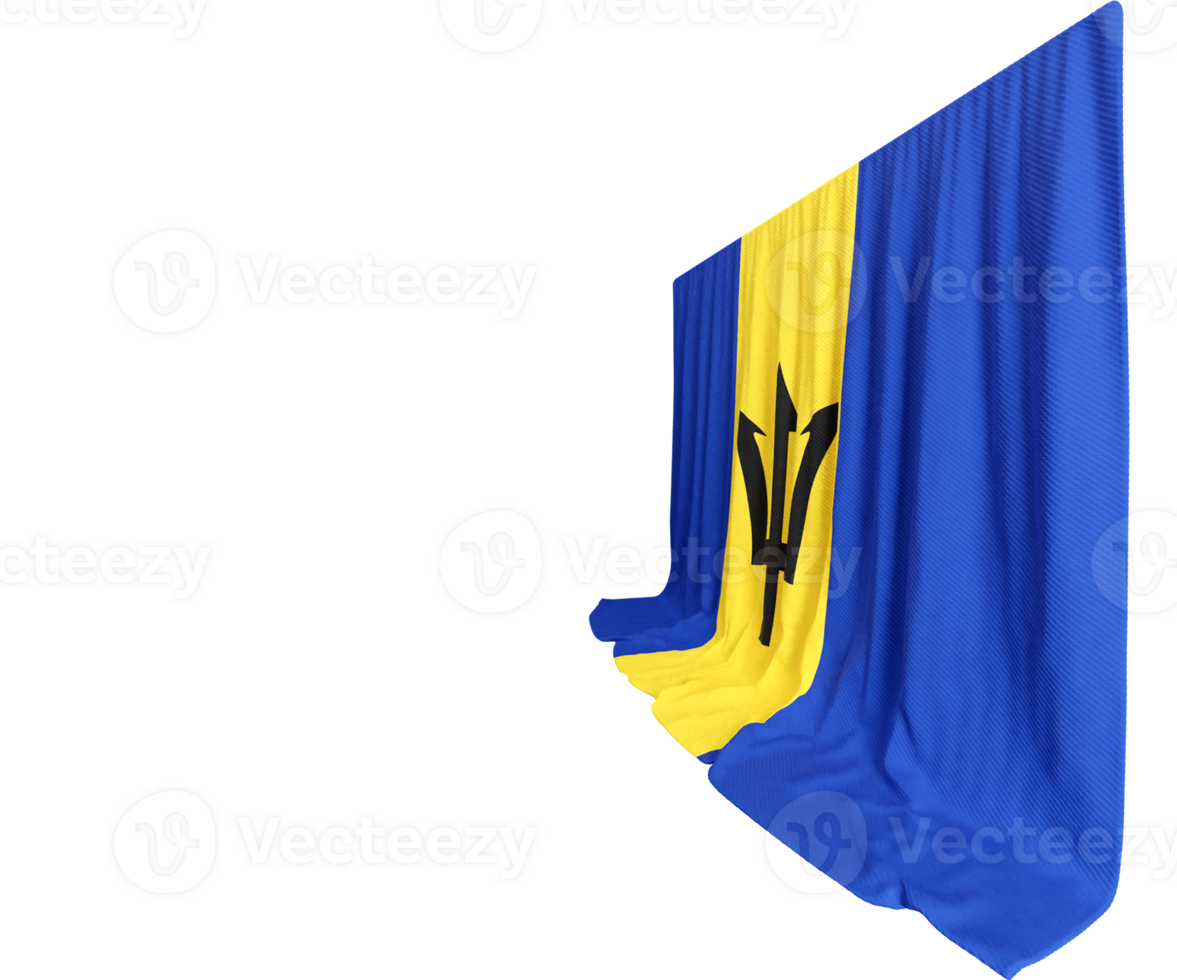 3D rendered flag of barbados png